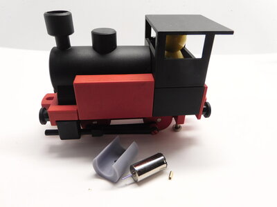 Micromotor FT001 Fischertechnik trein met Minimot 1 / Mini motor
