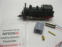 micromotor nf026G N ombouwkit voor Fleischmann 7098-7099, 7819, 7889