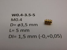 micromotor W0.4-3.5-5 wormwiel M0.4 D=o3.5 L=5 DI=1.5 mm