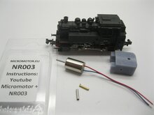 micromotor NR003 motor ombouwset voor Roco 2100A, 2151S, 23200-23202, 23204-23205, 23223, 23380-2338