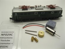 micromotor nf029C N ombouwkit voor Fleischmann ÖBB 1010, SBB Ae 6/6, DB DRB E94, DR DRG BR 194, ÖB