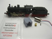 micromotor nf025G N ombouwkit voor Fleischmann BR 53.3 DRG , KPEV G4