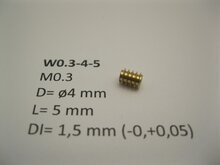 micromotor wormwiel W0.3-4-5 M0.3 D=o4 L=5 DI=1.5 mm (for 1.5 mm shaft!)