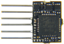 zimo MX616N loc decoder 8x8x2.4mm met NEM-651 aansluiting voor DCC, MM en DC