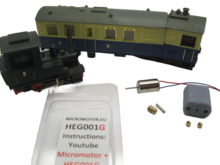 micromotor HEG001G motor ombouwset voor Egger Bahn / Jouef H0e
